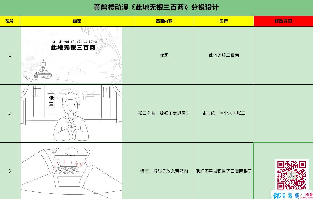 《此地?zé)o銀三百兩》動(dòng)畫(huà)分鏡頭制作